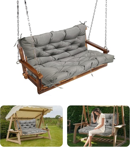 [BRSRABICPMHAIEY4] Porch Swing Cushions, Swing Cushions for Outdoor Furniture, Non-Slip and Easy-to-Clean Replacement Cushions for Outdoor Swing, Available for 2-3 Persons (60×40,Dark Gray)