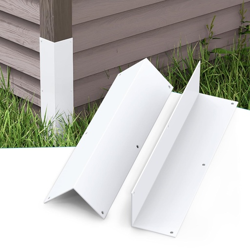 [BRSRAAQPDEGWG3TG] Air Jade Aluminum Alloy Siding Corners, 15.8" x 3.4", 2 Pcs Siding Corner Protectors with 90° Angle, Outdoor Weed Whacking Protection for Wall, Easy to Install with Screws, White