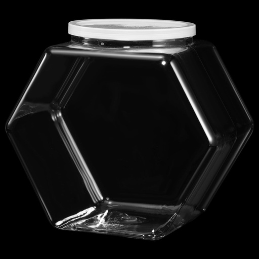 [BRSRO2QBCEPGOC3O] Uiifan 1 Piece Hexagonal Plastic Candy Jar with Lid Cookie Jar Clear Hexagonal Candy Containers for Snacks, Cookies, Dog Food, Craft and Sewing Supplies, Coffee Pod, Laundry Pod (Clear lid, 210 oz)