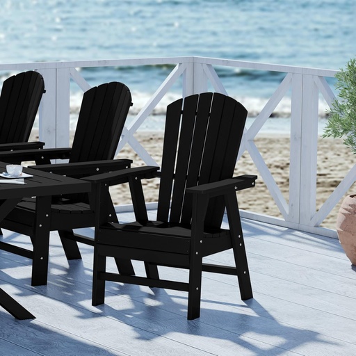 [BRSROYADCANWECLB] WestinTrends Dylan Dylan Outdoor Patio Shell-Back Adirondack Dining Chair Weather Resistant Black
