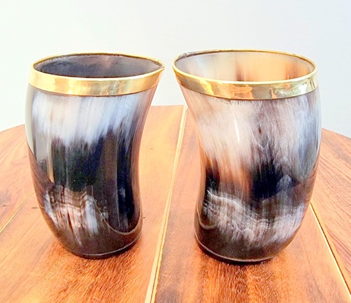 [BRSROHAZDN6GGCTX] Viking Small Glass Set Drinking Horn Glass Natural Horn Whisky small Cups Vikings Drink Glass and Game of Fan's Pair of Shot Glasses