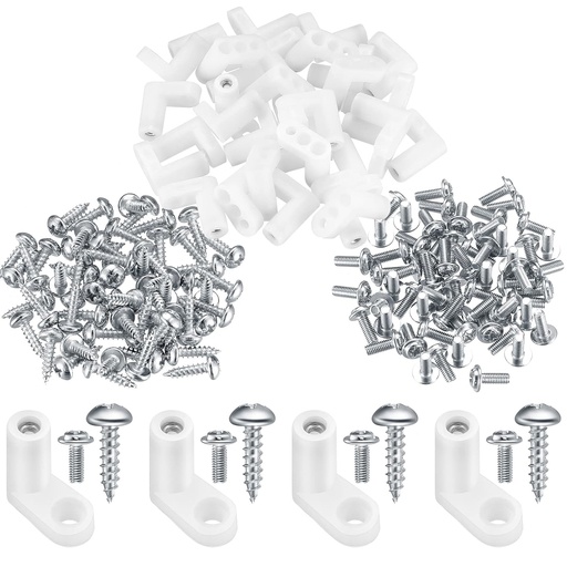 [BRSRMAAYPMOWAC3U] 60 Pcs PCB Board Mounting Feet with Screws, White L Shape Circuit Board Plastic Standoffs Mounting Hardware, Game Console Motherboard Fixed Plastic Feet for Arcade Gaming Board Console Motherboard