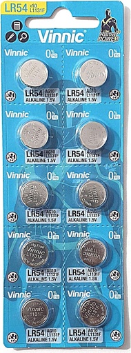 [BRSWIZT3AYPWOEQ3] Vinnic AG10 L1131 189 V10GA RW89 D189 Pack of 10 Alkaline Batteries for Watches, Calculators, Toys, Lasers, Clocks, Thermometers and Other Electronic Items.