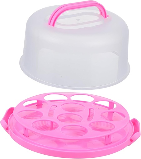 [BRSRAGAROF5A433X] Unomor Handle Cake Box Reusable Portable Cake Container Cupcake Box Locking Buckle for Fresh Keeping