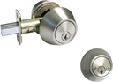 Satin Nickel Lock Door Oval Egg Shaped Style Knob Handle Entry/Privacy/Passage/Dummy/Deadbolt 6093DC (Double Cylinder Deadbolt (keyed on Both Sides) Keyed Alike)