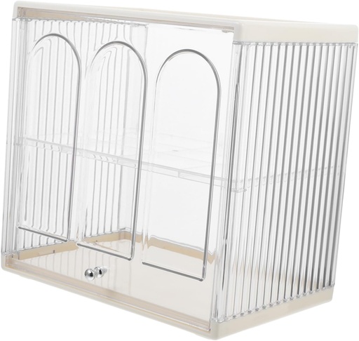 [BRSREYL3A4MWKCL6] Unomor Double Layer Plastic Bread Box Window Airtight Bread Storage Container for Kitchen Countertop Bagels and Rolls