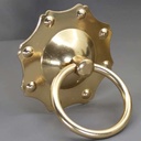 Antique Ring Door Knocker, Antique Bronze Door Knocker European Flower Door Handle Retro Entrance Door Decoration Accessories/Brass/15Cm Diameter ( Color : Brass , Siz(Color:Brass,Size:15Cm Diameter)