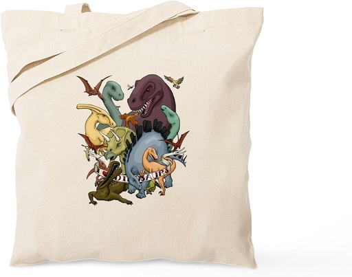 [BRSWGZL2C4MGYAA4] CafePress I Heart Dinosaurs Tote Bag Natural Canvas Tote Bag, Reusable Shopping Bag