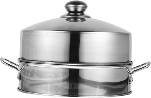 [BRSREFILO4BBEHY3] VOSAREA 1Set Stainless Steel Steamer Basket Practical Rustproof Food Steamer for Vegetables Dumplings More Easy to Clean with Lid for Enhanced Cooking Space