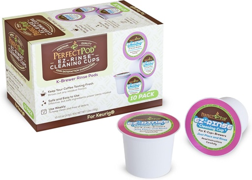 [BRSW2AT5A55QKYAZ] PERFECT POD EZ-Rinse cleaning cups - Single Serve Coffee Brewer cleaning cup - Safe, Non-Toxic, Easy to Use K Brewer Rinse Pods, 1 Pack