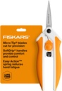 Fiskars Micro-Tip Spring Assisted Scissors, Precision Cutting Stainless Steel Blades, Comfort Handle, Cut Details in Fabric, Sewing Scissors and Arts and Crafts Tools