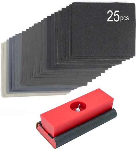 [BRSROFICCB5Q42Q2] SCOTTCHEN Hand Sanding Blocks Auto Body, 25pcs Sandpaper Woodworking Furniture Sander Hand Tool, Grit 120 to 3000