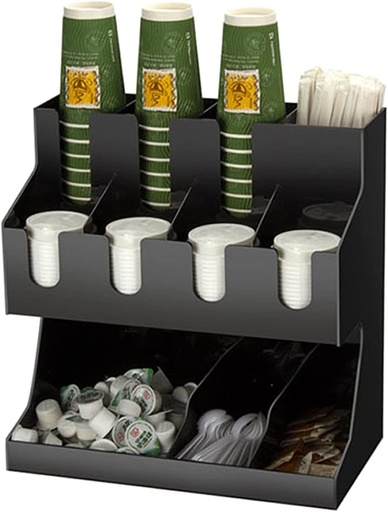 [BRSRAAYCDEAWGCT4] Coffee Pod Holder Storage Basket, Coffee Station Organizer, Cup and Lid Holder Coffee Cup Dispenser, Sturdy and Practical & Rounded Corners and Material Thickening, for Coffee Bar Kitchen Of