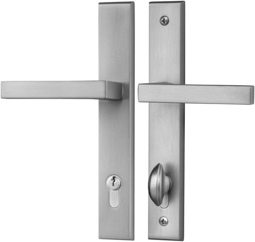 [BRSWGHYNB56WYFLU] Rockwell Contemporary Keyed Entry Multipoint Handle Set in Brushed Nickel fits Doors with Multipoint Lock (Lock not Included) 1-3/4" Thick with 7.87" CTC screwholes