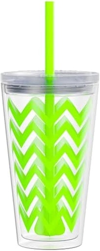 [BRSWIGY2CF4GKDQV] Copco Minimus 24oz Double Wall Insulated Tumbler with Removable Straw - BPA-Free Tritan Plastic, Leak-Proof Quarter-Turn Lid, Dishwasher Safe Travel Mug for Cold Beverages On-the-Go (Lime Green)