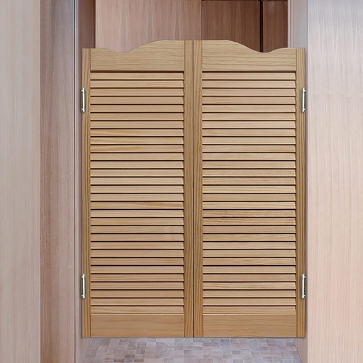 [BRSRE2YZBF5AMH3F] Swinging Cafe Door Indoor Solid Wood Saloon Retro Louvered Saloon Cowboy Partition Bar Kitchen Auto Close Fence Half Waist, Customizable, 6 Sizes(W110cmxh100cm(