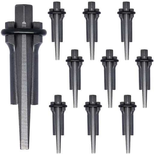 [BRSROZANCVYBEHQ3] 10 Sets Rock Splitter, 3/4 inch Diameter with 2 inch Depth Drill Hole Fitted Stone Splitting Tools, Spring Steel Wedge and Feather Shims Hand Tools for Masonry, Concrete Marble Granite Cutting