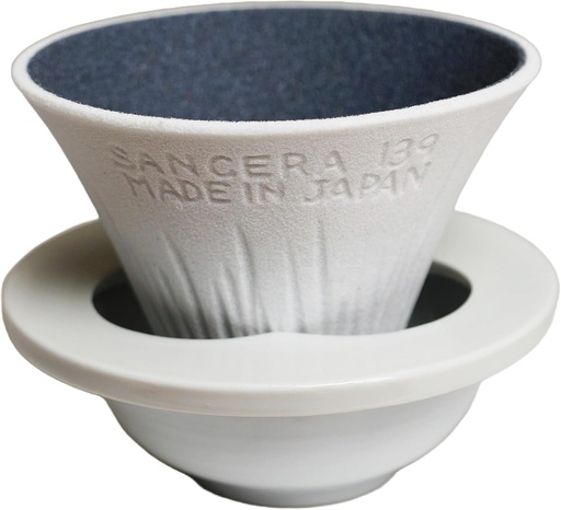 [BRSROGI6A4GRA2DH] Mt. Fuji Ceramic Coffee Filter - Made in Japan - Reusable Dripper - White