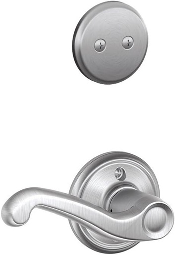 [BRSWIFICPMMRGHA3] Schlage F94FLA626RH Satin Chrome Flair Lever Right Handed Dummy Interior Pack from the F-Series