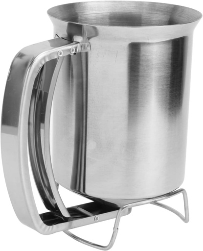 [BRSRAGAPOIPA4EL7] Garneck Stainless Steel Batter Dispenser with Wide Mouth Handheld Kitchen Tool for Pancakes Waffles and Crepes Food-Grade Easy Pouring and Design