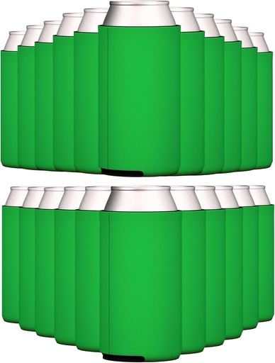 [BRSRM2TRCB5B6HL6] TahoeBay Slim Can Cooler Sleeves (50-Pack) Skinny Tall Cans 12 Oz Bulk Thin Seltzer Fit Sublimation Blanks for Vinyl Plain Blank Foam Beer Bottles Black White Assorted Solid Set (Kelly Green)