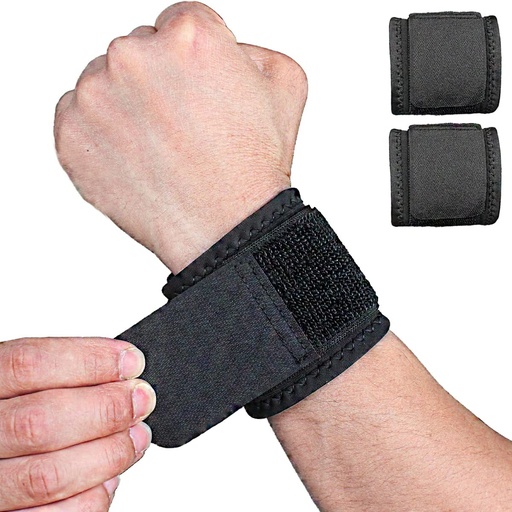 [BRSWYHQKBEOWEHLG] YUNYILAN 2 Pack Wrist Brace Adjustable Wrist Support Wrist Straps for Fitness Weightlifting, Tendonitis, Carpal Tunnel Arthritis, Wrist Wraps Wrist Pain Relief Highly Elastic (Black)