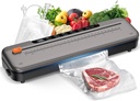 Vacuum Sealer Machine for Food Preservation, 6-in-1 Food Sealer for Freshness Storage, 75kpa Compact Vacuum Sealing Machine with External Sliding Blade, Digital Countdown Titanium Gray