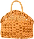 Woven Wall Hanging Storage Basket for Kitchen Plastic Rattan Style Large Hanging Vegetable and Fruit Basket for Garlic Onion and Herb Organization