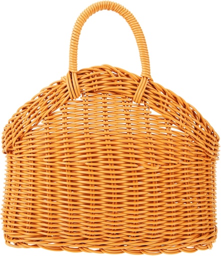 [BRSREED5AEHBEDQ4] Woven Wall Hanging Storage Basket for Kitchen Plastic Rattan Style Large Hanging Vegetable and Fruit Basket for Garlic Onion and Herb Organization