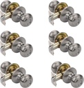 Dynasty Hardware SIE-82-US15 Passage Door Knob Set, Satin Nickel, Contractor Pack (6 Pack)