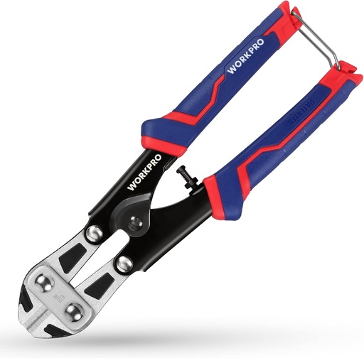 [BRSW2AQQBYNRY3Y6] WORKPRO Mini Bolt Cutter 8-inch, Spring Loaded Wire Cutters Heavy Duty with Soft Anti-slip Handle, Small Bolt Cutter, Wire Cable Cutter, Spring Snips Clippers (Upgrade Grip)