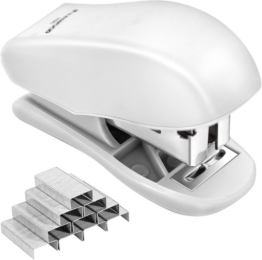 [BRSW2AYCCEPBS3LH] Mini Stapler with 640 Standard Staples, 25 Sheet Capacity, Compact Travel Size for Office, School, Family (White)