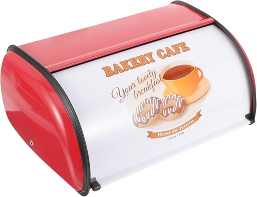 [BRSREH36DIBB4CTP] Metal Bread Storage Bin with Large Capacity Corner Bread Holder with Smooth Rounded Edges Stable Lid Support for Household Use and Table Decoration
