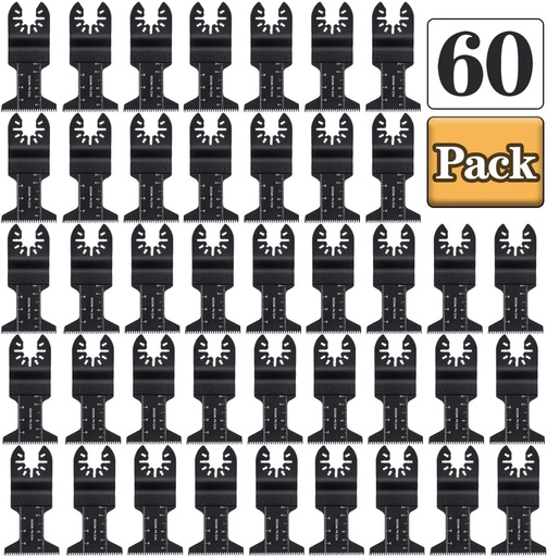 [BRSWGC36DMFQ2ETK] 60 Oscillating Tool Saw Blades Multitool Quick Release Saw Blade Kit for Cutting Wood Plastic Soft Metal Fit Dewalt Makita Fein Multimaster Ryobi Bosch Milwaukee Chicago Craftsman (60 Pack)