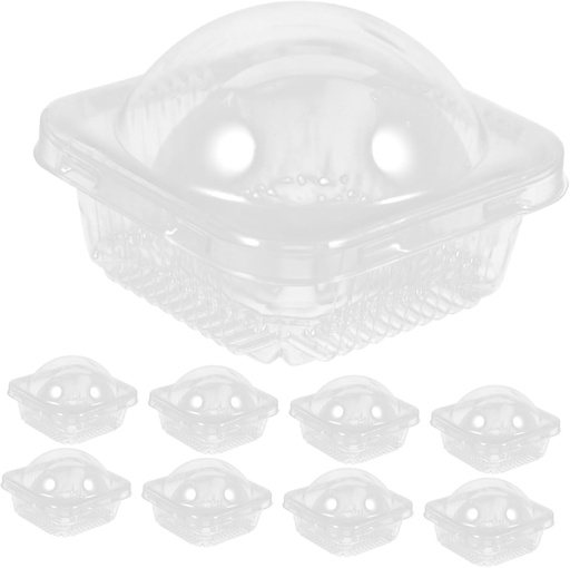 [BRSREHYODEHAMALV] iplusmile 50Pcs Clear Dome Packaging Boxes for Cupcakes Macarons Egg Yolk Bakery Dessert Containers with High Dome Lids for Creative Decoration and Secure Transport