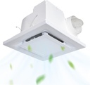 12" Ultra Quiet Bathroom Exhaust Fan with LED Light, 165CFM Efficient Bathroom Ceiling Exhaust Fan, Bathrooms Fan Light Combo with 12W 6500K Light Suitable for Bathrooms, Toilet, Office, Hotel
