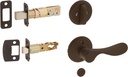 Schlage F59 CHP 613 LH Champagne Interior Left-Handed Lever with Deadbolt, Oil Rubbed Bronze (Interior Half Only)
