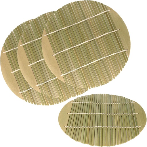 [BRSWGHYRCMHW2HT4] Green Bamboo Steamer liners Kitchen Mat Rack Steamer Pad Inserts, 7.8 Inch Dia, 4 Pieces