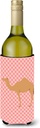 Caroline's Treasures BB7817LITERK Arabian Camel Dromedary Pink Check Wine Bottle Hugger Bottle Cooler Sleeve Hugger Machine Washable Collapsible Insulator Beverage Insulated Holder