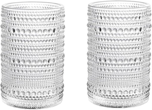 [BRSRACAROV5AMF3A] Vintage Hobnail Drinking Glasses Set of 2, 15oz Embossed Water Tumblers for Cocktails, Whiskey, and Beer (Set Of 2)