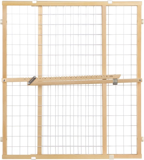 [BRSWIYT3BEGAAFTA] Toddleroo by North States - Extra-Wide Wire Mesh Wooden Baby Gate: Pressure Mounted Baby Gate for Doorways - Adjustable 29.5 to 50 Inches Wide - 31 Inches Tall