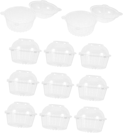 [BRSREEIRCMBAM3D6] 100Pcs Clear Plastic Cupcake Holders Individual Cupcake Containers with Lids Versatile for Muffins Snacks Salads Elegant Design for Parties and Events