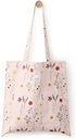 Floral Cotton Canvas Tote Bag for Women: 14x15 Inches Reusable Grocery Bag for Work, School, Travel, Gym​