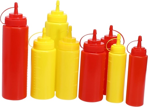 [BRSREYYEAV5A23T5] 8pcs Sauce Bottles Plastic Squeeze Bottles for Ketchup Condiment Dispensers