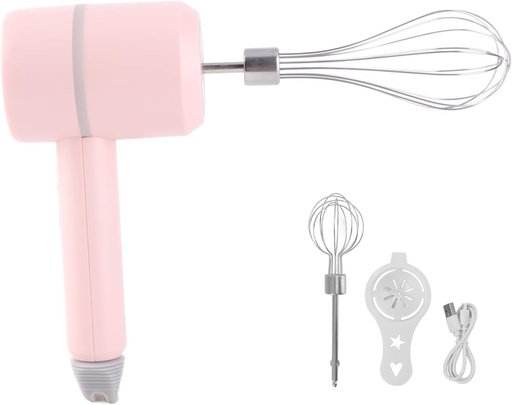 [BRSRAZ35OUBWEHQ2] FLEXMAN Electric Cordless Mixer, 3 Speed USB Rechargeable, Ergonomic Handle Kitchen Handheld Mixer with Egg Separator for Baking Tarts, Pancakes (redness)
