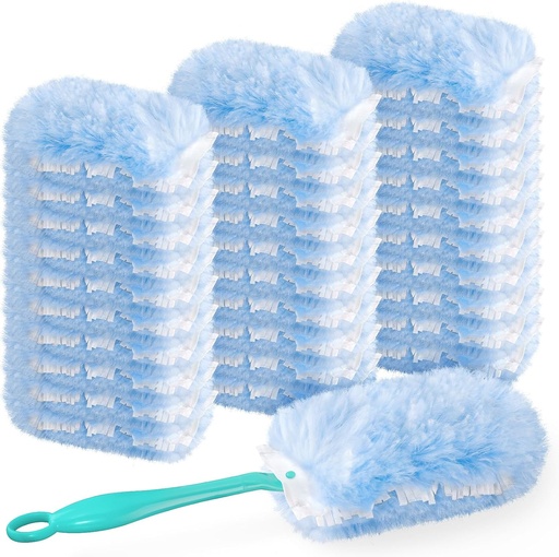 [BRSROZDRCQCRUET2] Duster Refill for Swiffer Duster, 30 Count Heavy Duty 2 Side 360° Duster Refills with 1 Handle, 4X Microfibers, Disposable Multi Surface Dusters for Cleaning