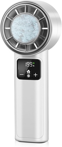 [BRSRAAI7CN7WMF3H] Handheld Turbo Fan with Ice Cooler, Rechargeable Personal Fans, 1-199 Adjustable Speed, Powerful Cooling Personal Mini Fan, Portable Hand Fan for Travel, Outdoor, Office, Gifts for Women,Men