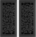 Imperial 4 x 10-Inch Wonderland Decorative Floor Register, 2-Pack, Black Iron
