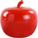 Ceramic Red Apple Shape Sealed Candy Dish Food Storage Jar For Christmas,350ml