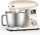 Dough Mixer, Commercial Stand Mixer, 1500W Stainless Steel Flour-Mixing Machine with 6 Speeds/Timing/LCD Screen, High Efficiency Kneading Machine, for Restaurants, Large Kitchens, Canteens